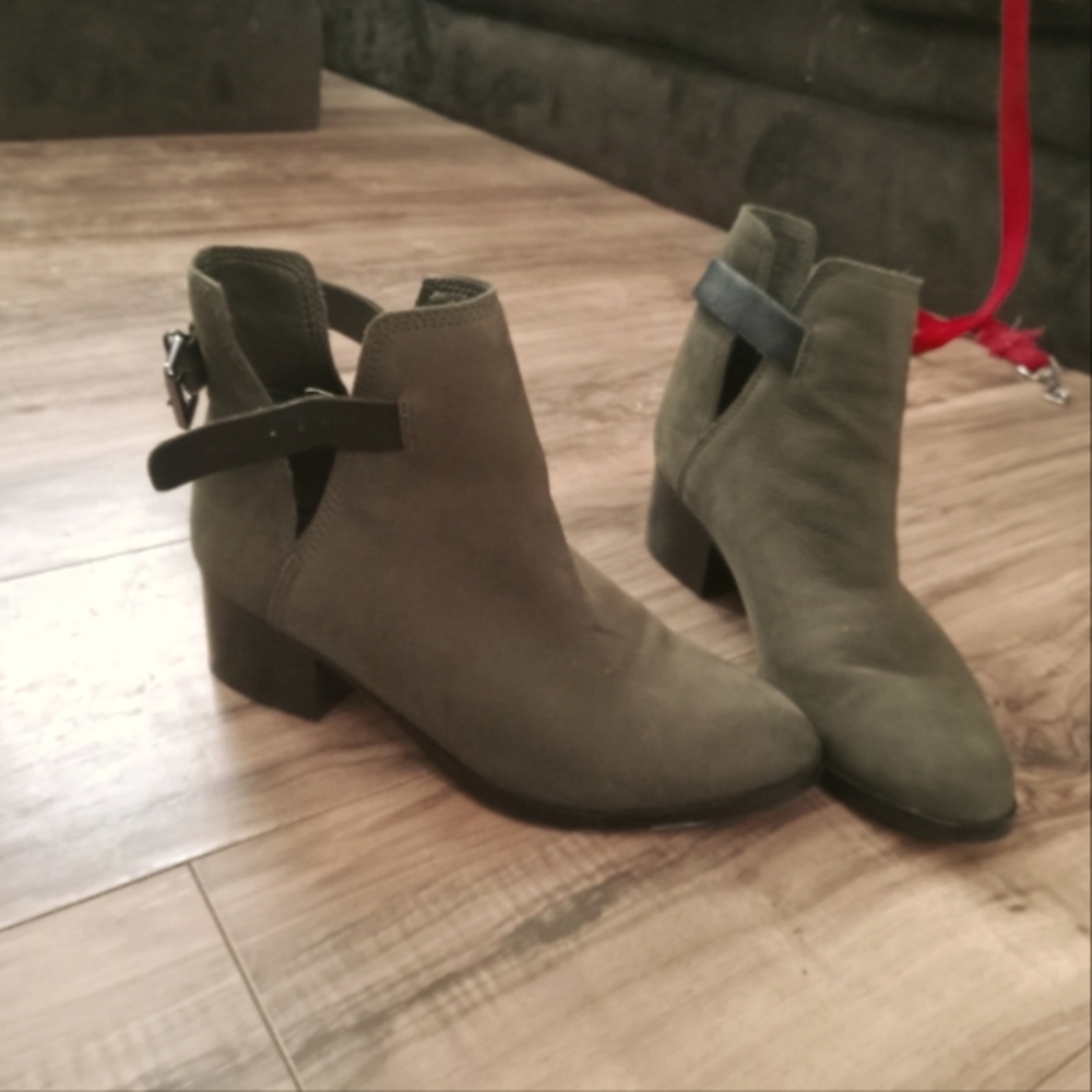 Aldo olive green booties 6.5